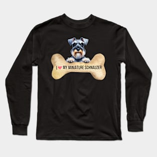 I love My Miniature Schnauzer Long Sleeve T-Shirt